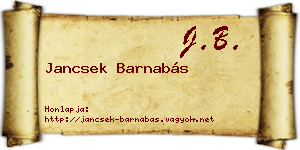 Jancsek Barnabás névjegykártya