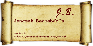 Jancsek Barnabás névjegykártya