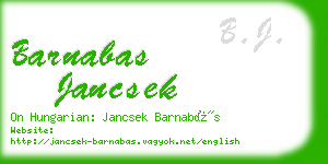 barnabas jancsek business card